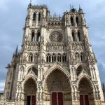 Highly ornate facade of Amiens Cathedral