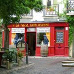 Smal restaurant in a shady square in Chinon, Loire Valley, perfect for relaxing days