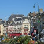 Trouville, Normandy with its casino and busy streets full of shops and restaurants