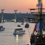 Tall ships in the port of Rouen for the Rouen Armada