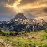 Mountains, forests and green valleys of Bearn southwest France