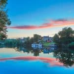 Sunset over a gentle river, Brittany