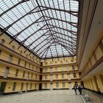 Covered, enormous courtyard of a section of the Familistere