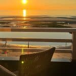 Golden sky over the Opal Coast at Wimereux on a sunny autumn evening