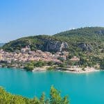 Bright blue waters of the Lac st Croix, Bauduen, Provence