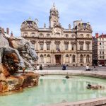 Fountain in the city of Lyon, southern France