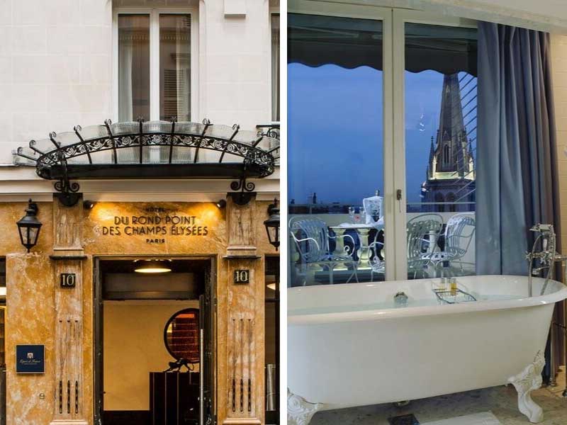 Façade et salle de bain avec vue sur Paris 