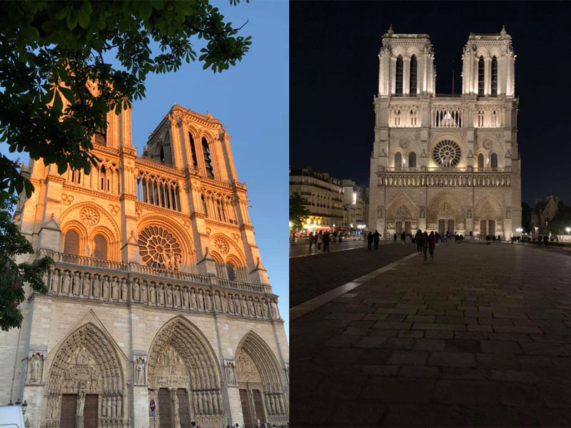 La cathédrale Notre-Dame est le monument le plus visité d'Europe Deux photos de la cathédrale Notre-Dame, le monument le plus visité d'Europe avant qu'il ne soit endommagé par un incendie