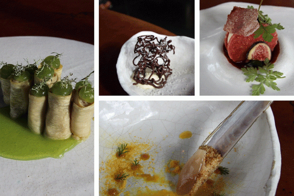 Bols de nourriture préparés par le chef 2 étoiles Michelin Alexandre Gauthier