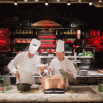 Smiling chefs at Les Grands Buffets Restaurant Narbonne