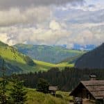 mountains and clouds on the Plateau of Beauregard, Thones Haute Savoie