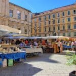 Nice market under a blue sky