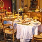 table laid for Christmas desserts in Provence