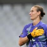 Football olympique : machine dans le but : Ann-Katrin Berger et son coup de penalty