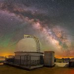 Pic du Midi - milky way in the sky above the astronomical observatory