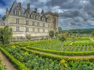 Chateau and gardens of Villandry in the Loire Valley